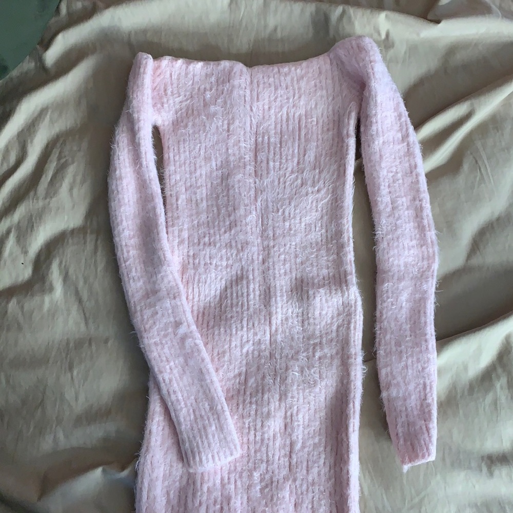 Fuzzy sweater dress